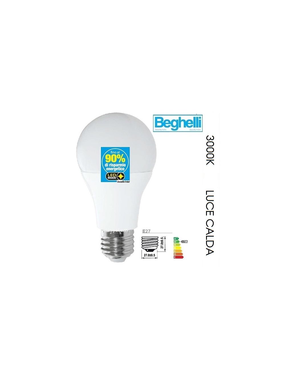 LAMPADA BEGHELLI SAVING LED GOCCIA 18W E27 3000K 56848 LAMPADINA